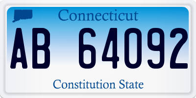 CT license plate AB64092