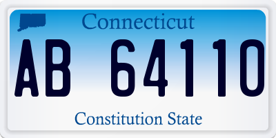 CT license plate AB64110