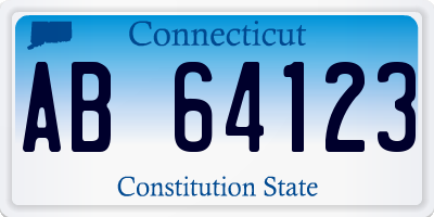 CT license plate AB64123