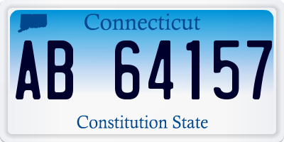 CT license plate AB64157