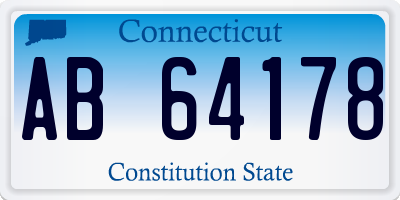 CT license plate AB64178