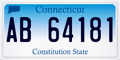 CT license plate AB64181