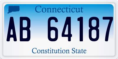 CT license plate AB64187