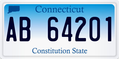 CT license plate AB64201