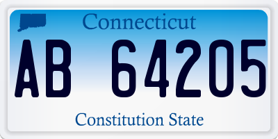 CT license plate AB64205