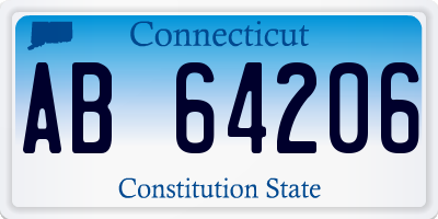 CT license plate AB64206