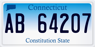 CT license plate AB64207