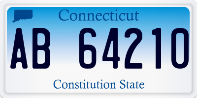 CT license plate AB64210