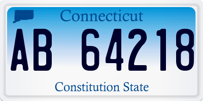 CT license plate AB64218