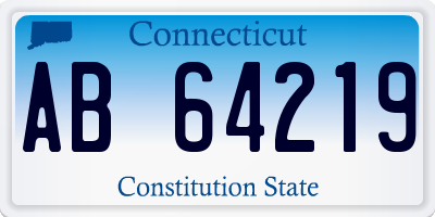 CT license plate AB64219