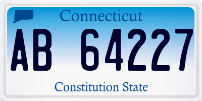 CT license plate AB64227