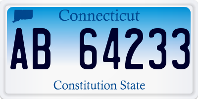 CT license plate AB64233