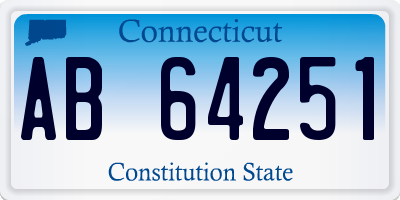 CT license plate AB64251