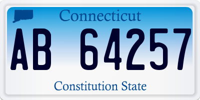 CT license plate AB64257