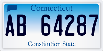 CT license plate AB64287