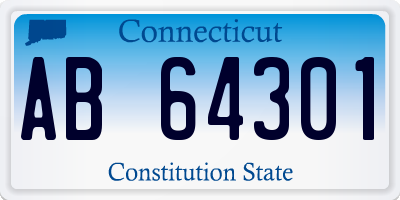 CT license plate AB64301