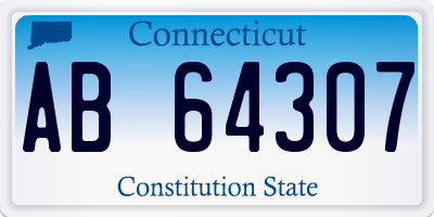 CT license plate AB64307