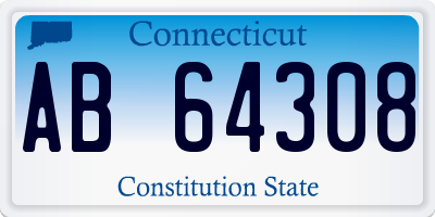 CT license plate AB64308