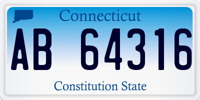 CT license plate AB64316