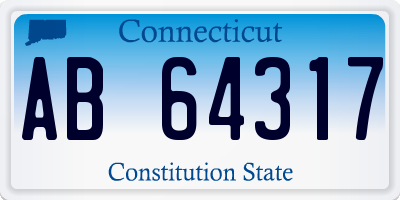 CT license plate AB64317