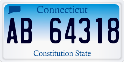 CT license plate AB64318