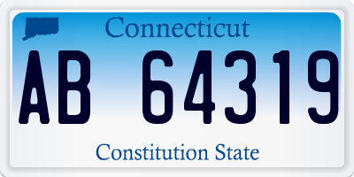 CT license plate AB64319