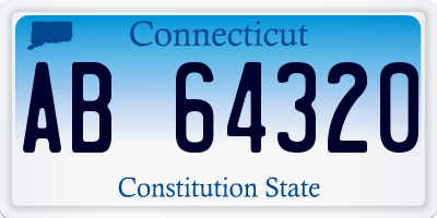 CT license plate AB64320