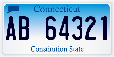 CT license plate AB64321