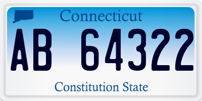 CT license plate AB64322