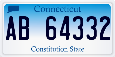 CT license plate AB64332