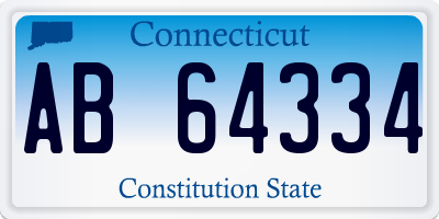 CT license plate AB64334