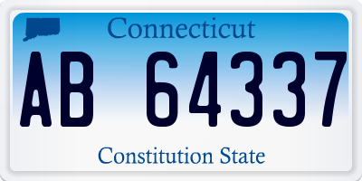 CT license plate AB64337