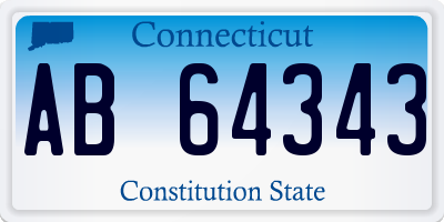 CT license plate AB64343