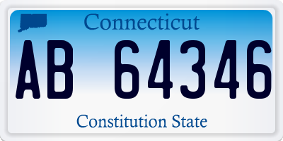 CT license plate AB64346