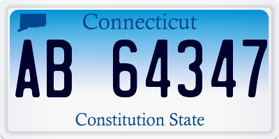 CT license plate AB64347