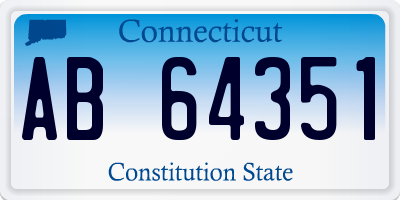 CT license plate AB64351