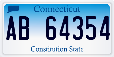 CT license plate AB64354