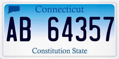 CT license plate AB64357