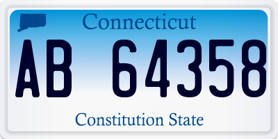 CT license plate AB64358