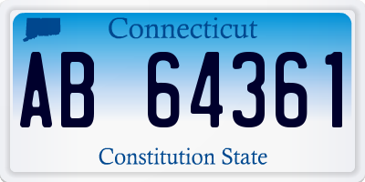 CT license plate AB64361