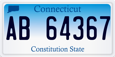 CT license plate AB64367