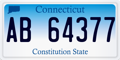 CT license plate AB64377