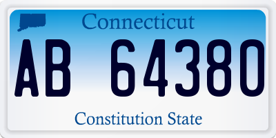 CT license plate AB64380