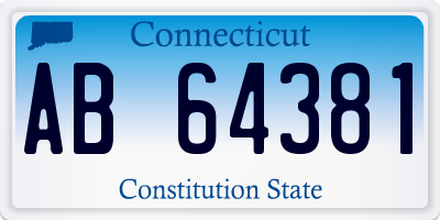 CT license plate AB64381