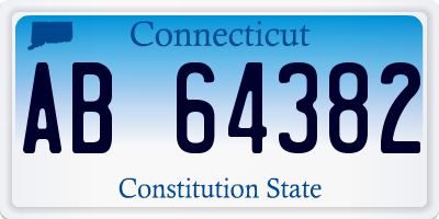 CT license plate AB64382