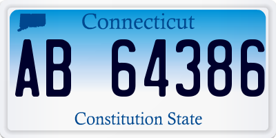 CT license plate AB64386