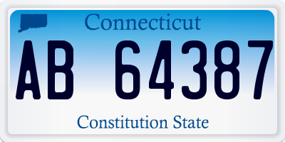 CT license plate AB64387