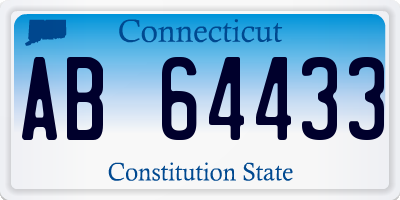 CT license plate AB64433