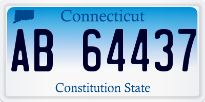 CT license plate AB64437