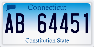 CT license plate AB64451